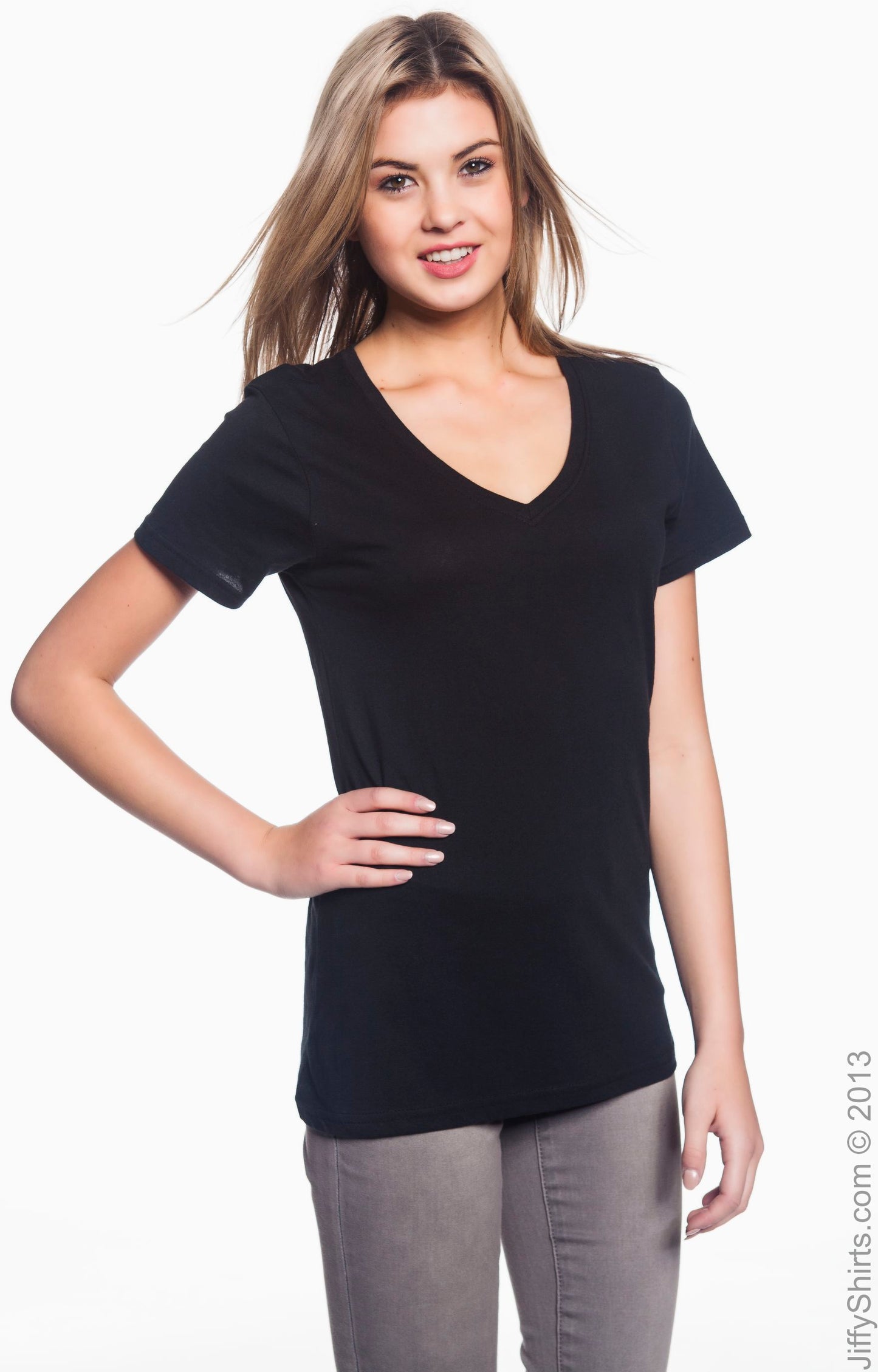 Women's Featherweight V-Neck T-Shirt - Black