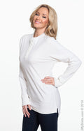 Vintage Brushed Jersey Henley - Antique White