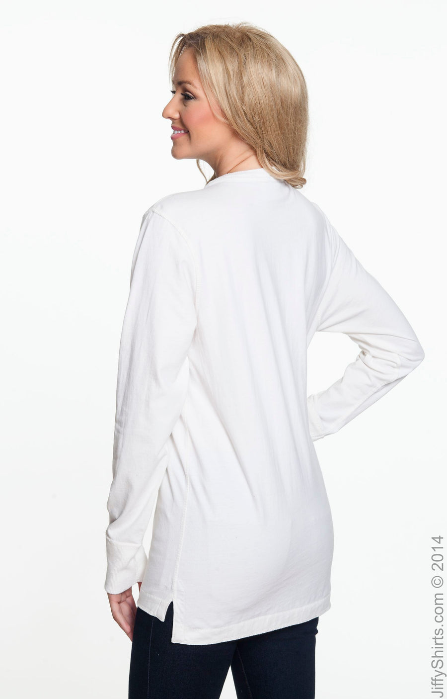 Vintage Brushed Jersey Henley - Antique White