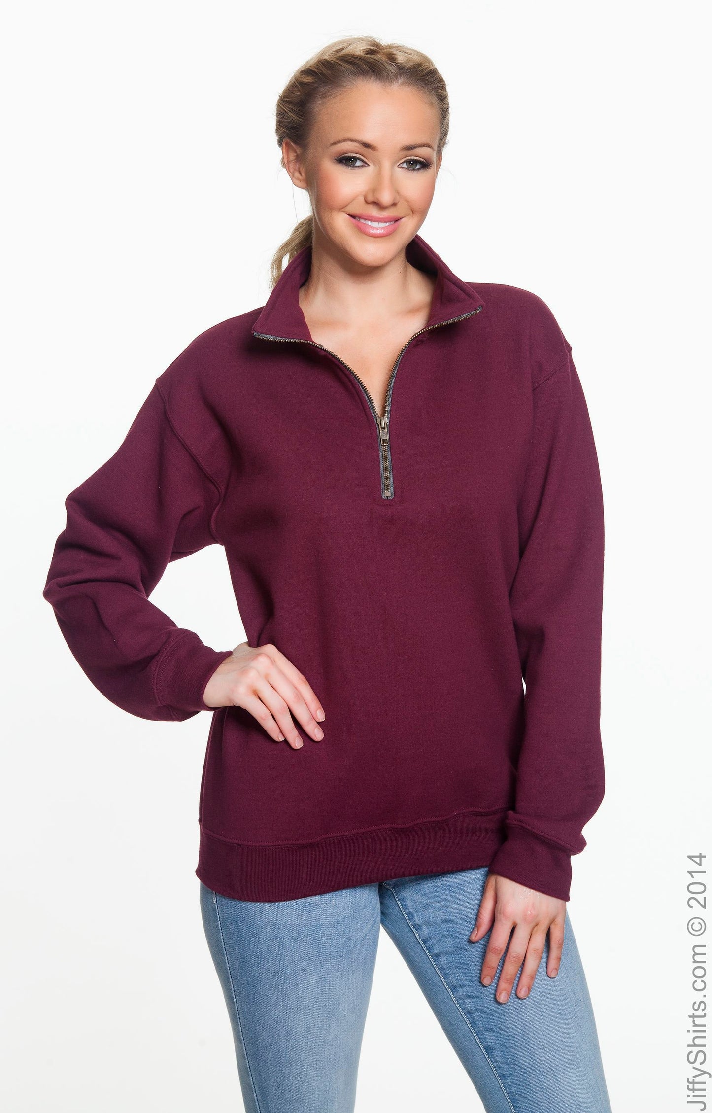Unisex Heavy Blend™  Vintage Cadet Collar Sweatshirt - Maroon