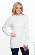 Vintage Brushed Jersey Henley - Antique White