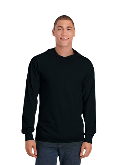 HD Cotton��� Jersey Hooded T-Shirt - Black Ink
