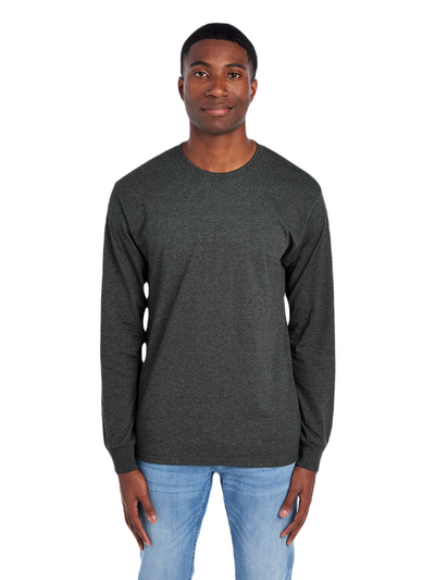Unisex HD Cotton™ Long-Sleeve T-Shirt - Black Heather