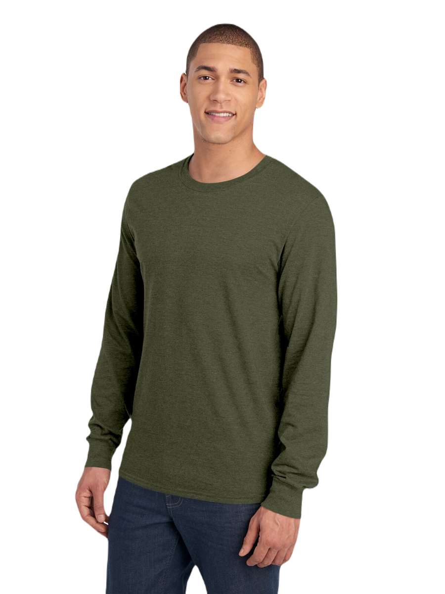 Unisex ICONIC™ Long Sleeve T-Shirt - Military Green Heather