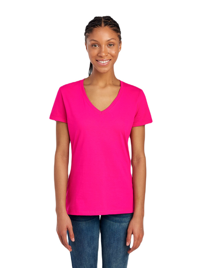 Women's HD Cotton™ V-Neck T-Shirt - Cyber Pink