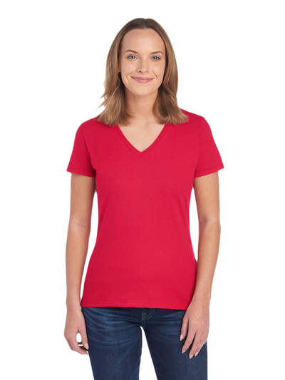 Women's HD Cotton™ V-Neck T-Shirt - True Red