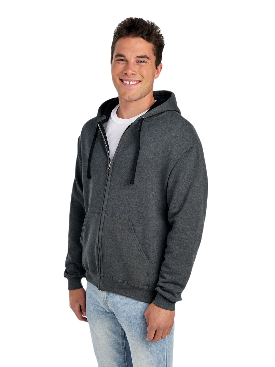 Unisex SofSpun® Full-Zip Hoodie - Charcoal Heather