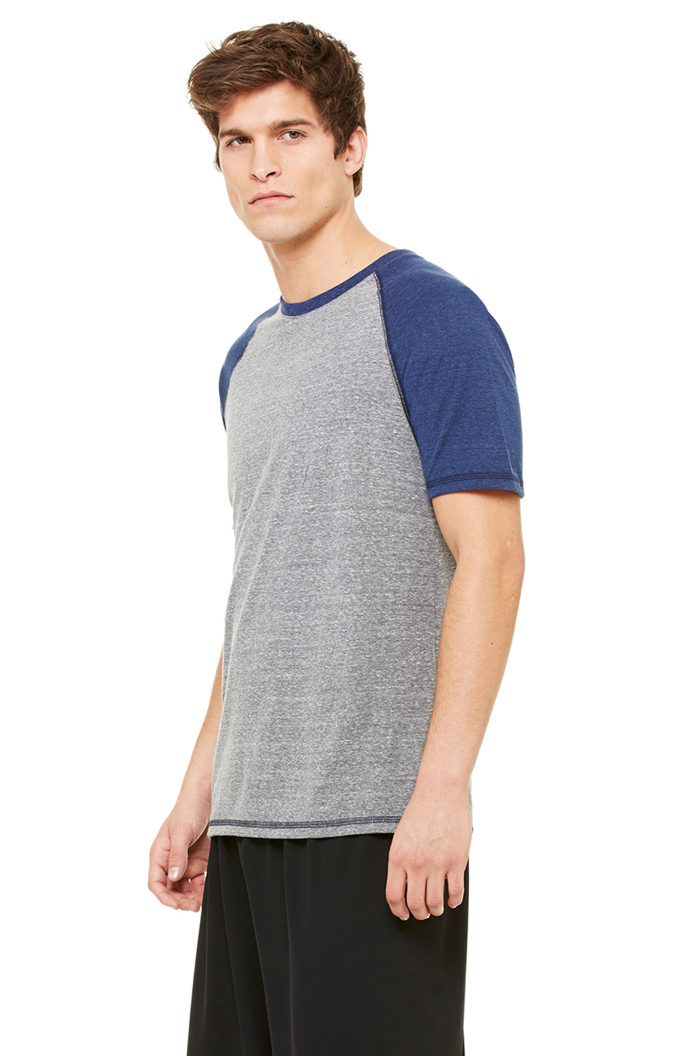 Triblend T-Shirt - Gray Heather / Navy Heather Triblend