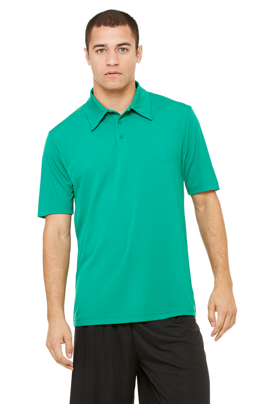Unisex Performance Three-Button Mesh Polo - Sport Kelly