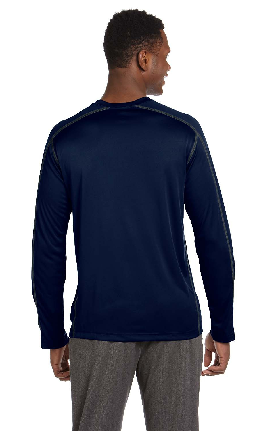 Long Sleeve Pieced Interlock T-Shirt - Navy / Slate