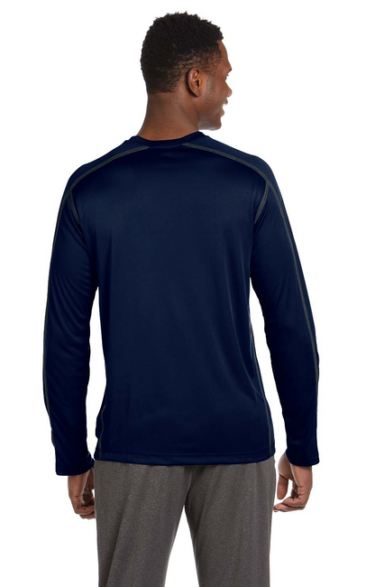 Long Sleeve Pieced Interlock T-Shirt - Navy / Slate