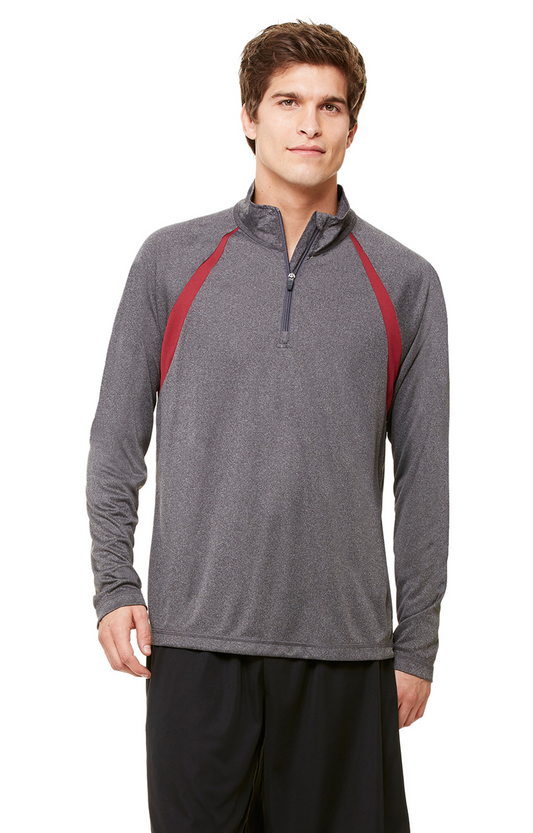 Quarter-Zip Lightweight Raglan Pullover - Dark Gray Heather / Sport Mr