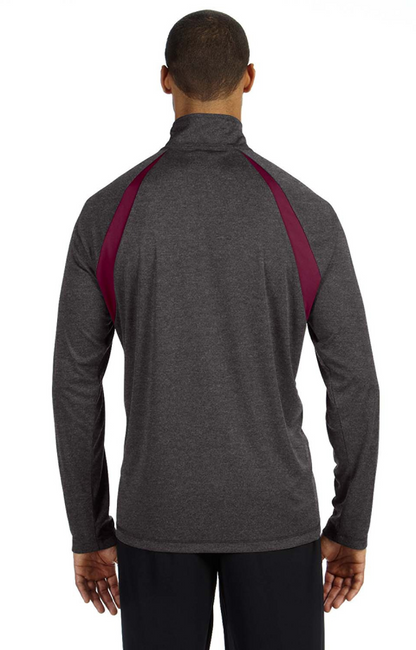 Quarter-Zip Lightweight Raglan Pullover - Dark Gray Heather / Sport Mr