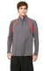 All Sport M3026 - Quarter-Zip Lightweight Raglan Pullover - Dark Gray Heather / Sport Red