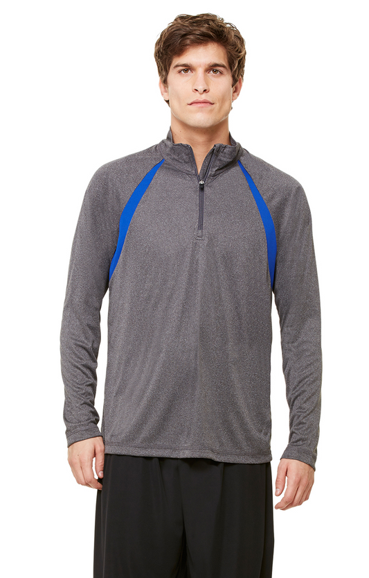 Quarter-Zip Lightweight Raglan Pullover - Dark Gray Heather / Sport Ry