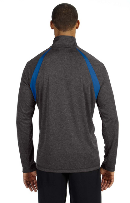 Quarter-Zip Lightweight Raglan Pullover - Dark Gray Heather / Sport Ry