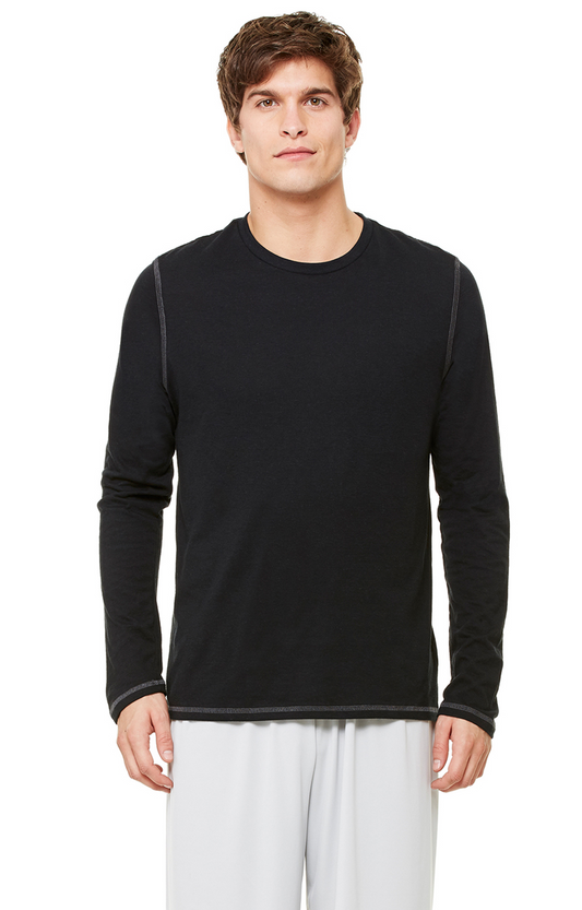 Long Sleeve Triblend T-Shirt - Solid Black Triblend