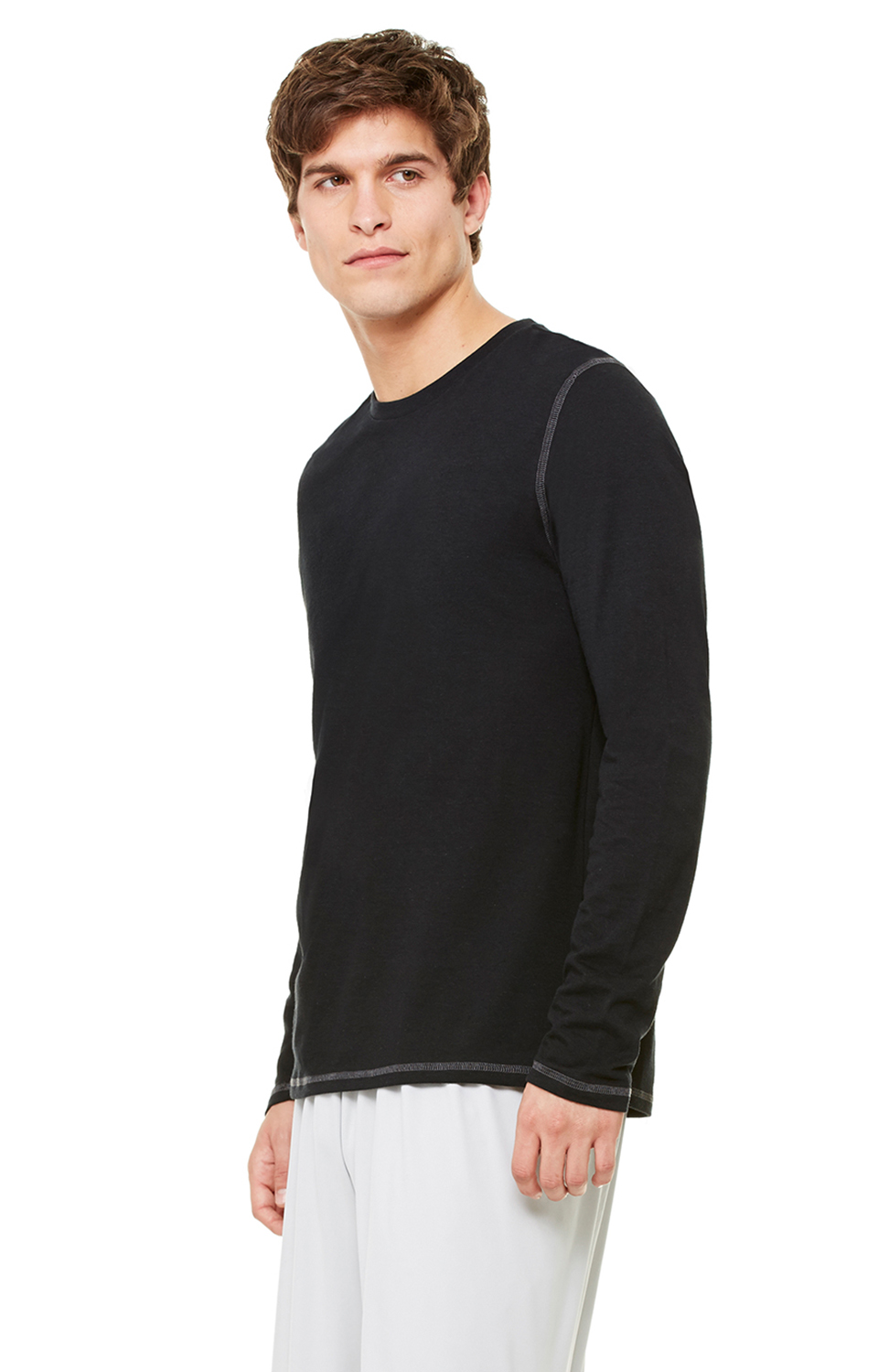 Long Sleeve Triblend T-Shirt - Solid Black Triblend