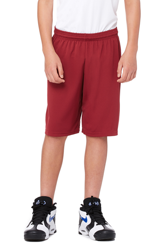 for Team 365 Youth Mesh 9" Short - Sport Maroon