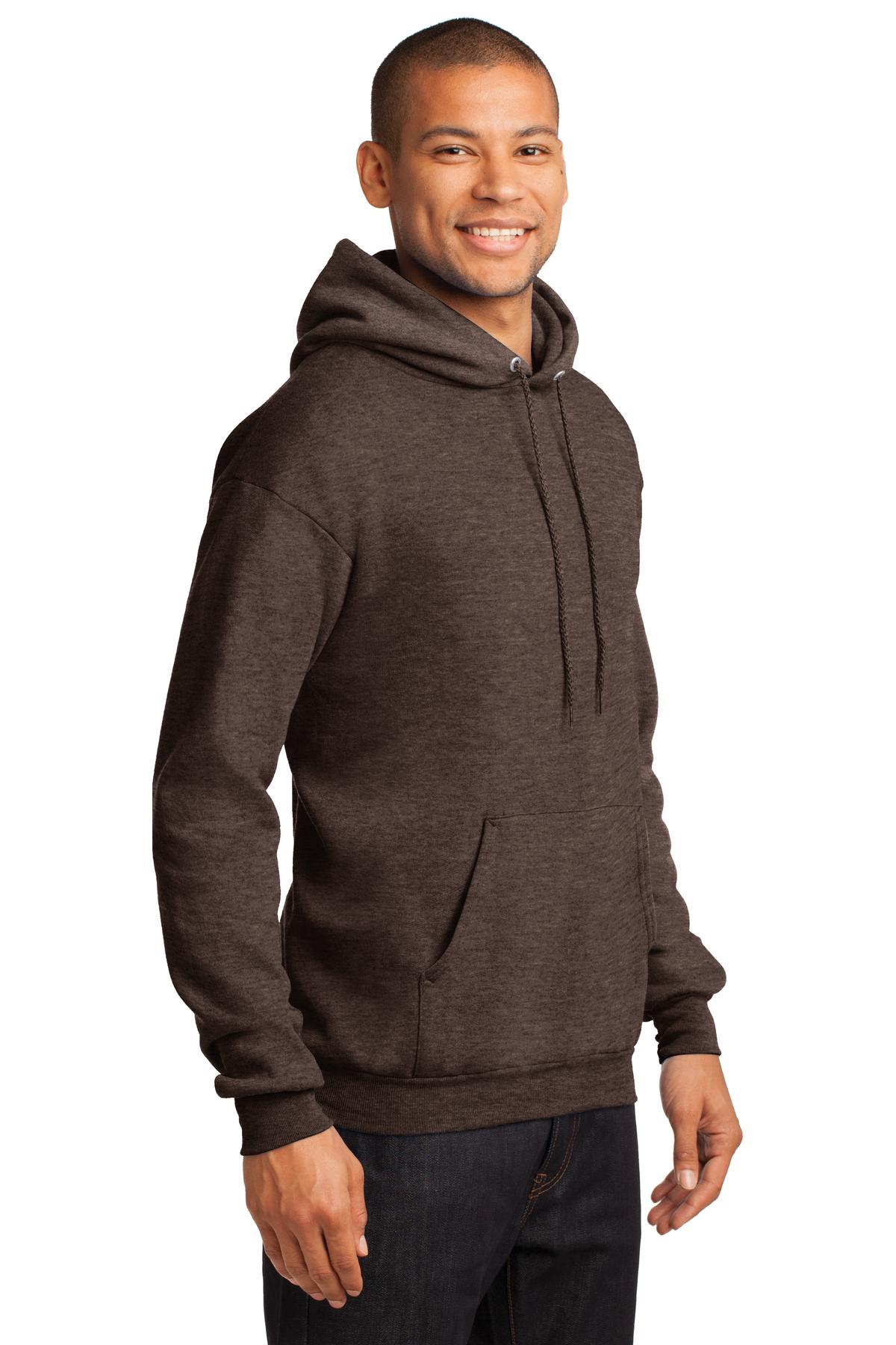 Unisex Core Fleece Pullover Hoodie - Heather Dark Chc Bn