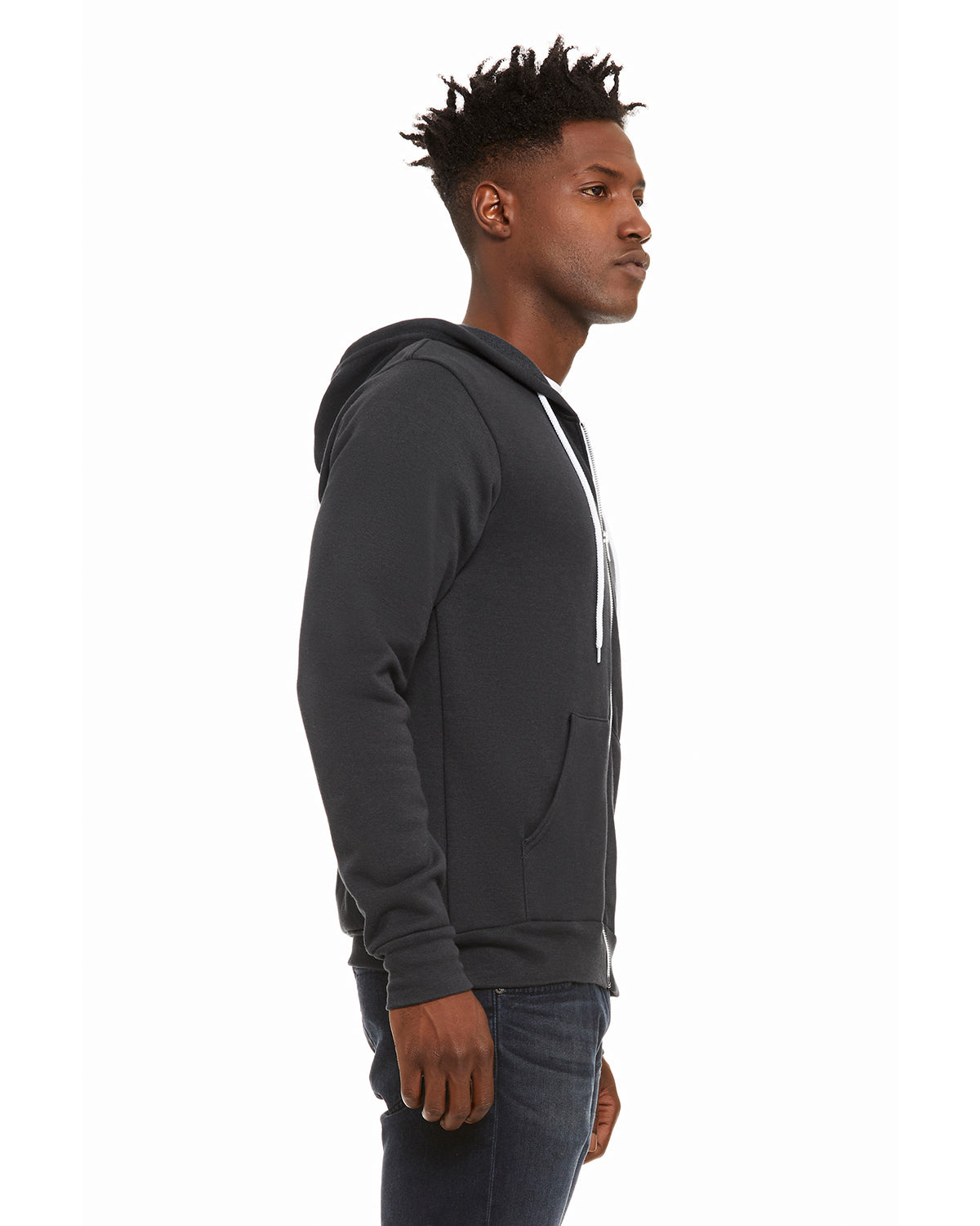 Unisex Poly-Cotton Sponge Fleece Full-Zip Hoodie - Dtg Dark Gray