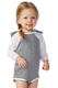 Rabbit Skins 4418RA - Infant Long Sleeve Fine Jersey Bodysuit With Ears - Granite Heather / White