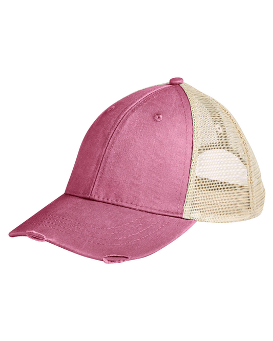 Distressed Ollie Cap - Nautical Red / Tan