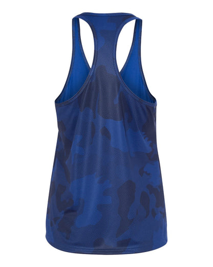 Women's Performance Racerback Tank - Sport Royal Laser Camo