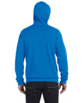 Unisex Poly-Cotton Sponge Fleece Full-Zip Hoodie - Neon Blue