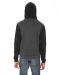 Unisex Flex Fleece Zip Hoodie - Dark Heather Gray / Black