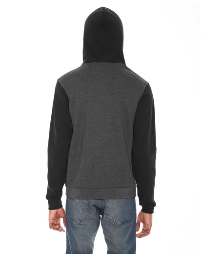 Unisex Flex Fleece Zip Hoodie - Dark Heather Gray / Black