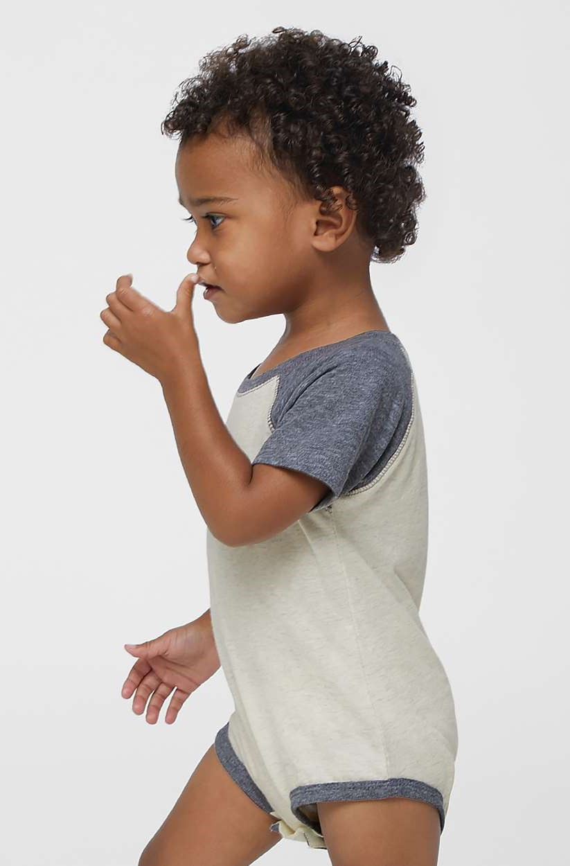 Infant Baseball Bodysuit - Natural Heather / Gran Heather