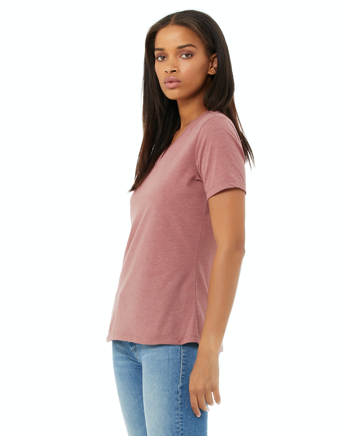 Women's Relaxed Jersey V-Neck T-Shirt - Heather Mauve