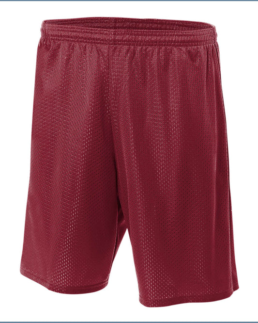 Unisex Seven Inch Inseam Mesh Short - Cardinal