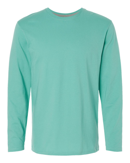 Forward Shoulder Long Sleeve Fine Jersey Tee - Saltwater/Titanium