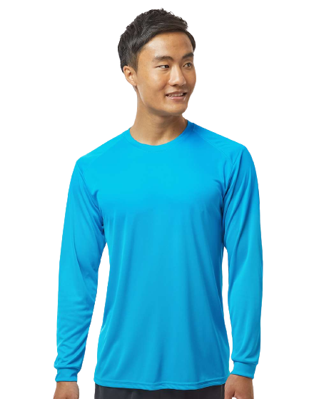 Unisex Long Sleeve Performance Tee - Turquoise