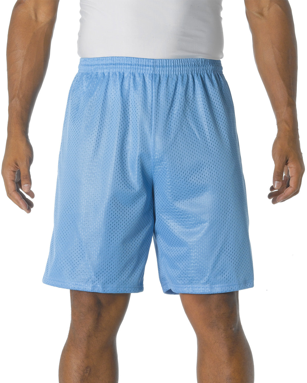 Unisex Nine Inch Inseam Mesh Short - Light Blue