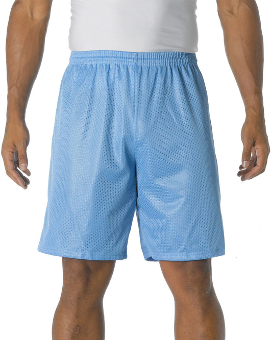 Unisex Nine Inch Inseam Mesh Short - Light Blue