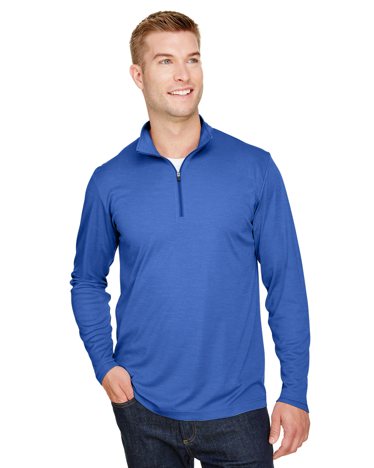 Men's Zone Sonic Heather Performance Quarter-Zip - Sport Royal Heather