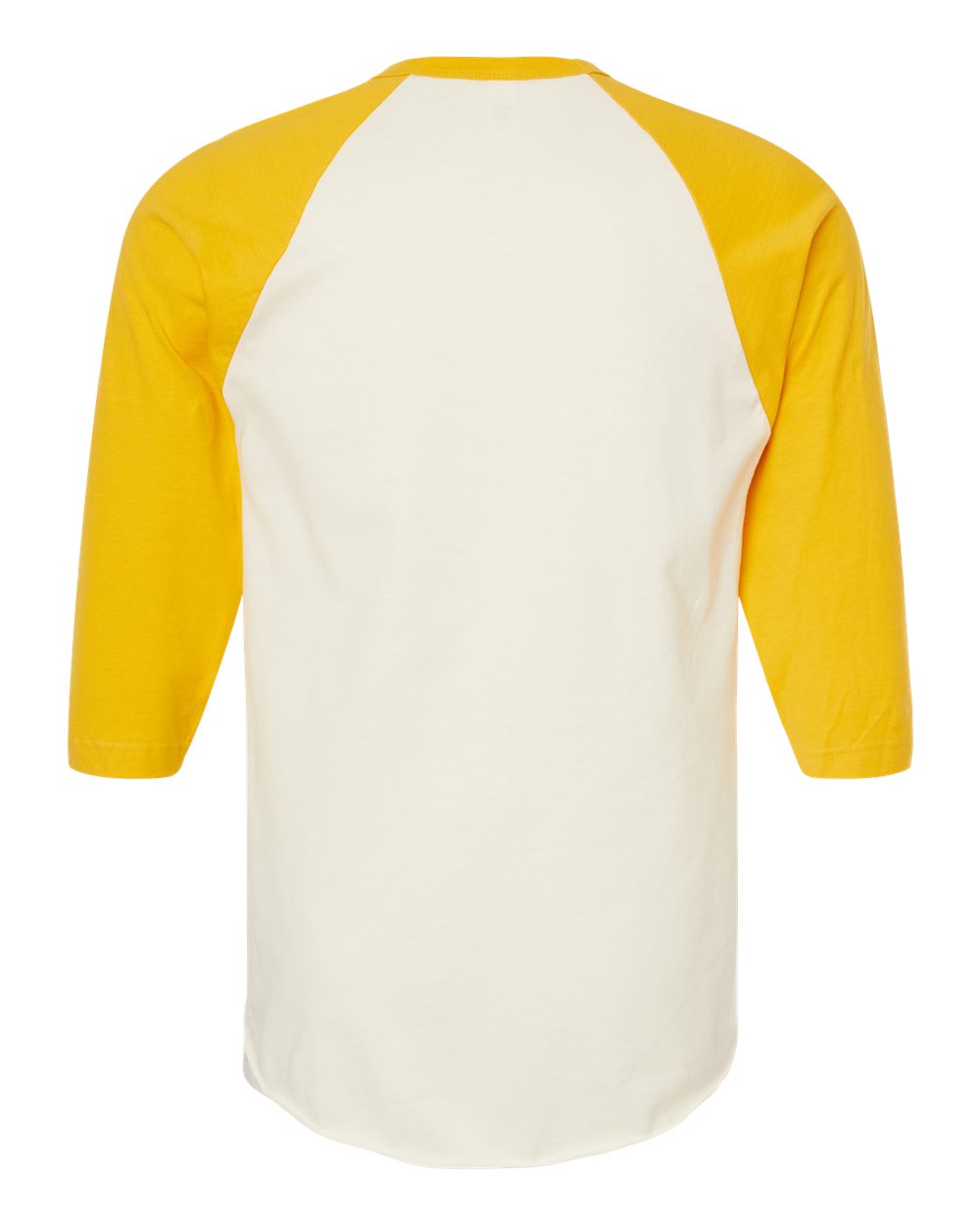 Unisex Fine Jersey Raglan Tee - Vintage White/ Mellow Yellow