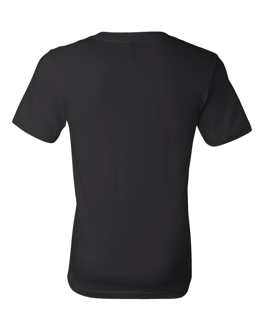 Unisex Deep V-Neck Jersey Tee - Black