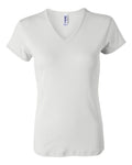 Women's Baby Rib Short Sleeve V-Neck Tee - White