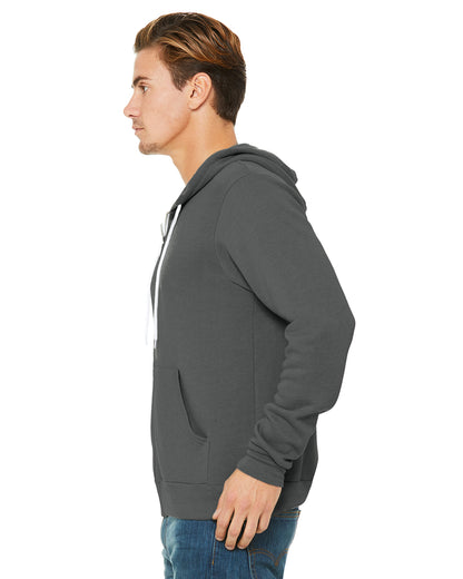 Unisex Poly-Cotton Sponge Fleece Full-Zip Hoodie - Asphalt