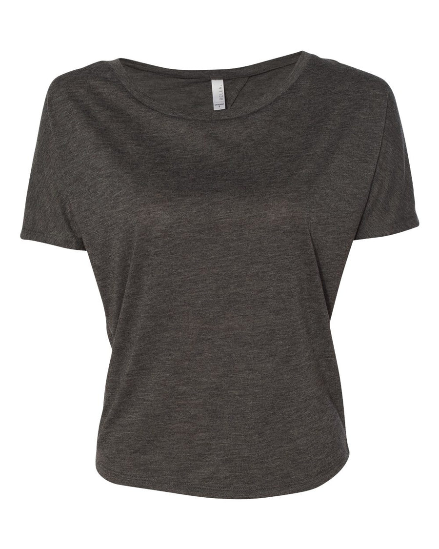 Women's Flowy Open Back Tee - Heather Dark Gray