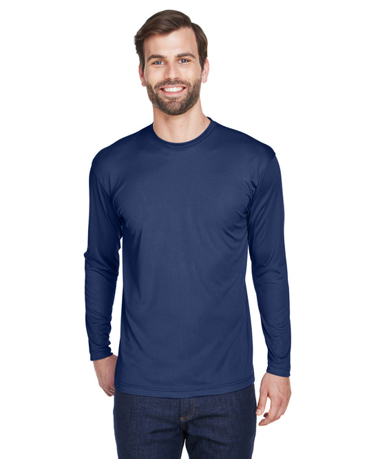 Unisex Cool & Dry Sport Long-Sleeve Performance Interlock T-Shirt - Navy