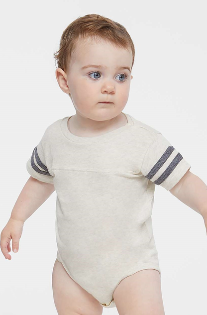 Infant Football Bodysuit - Natural Heather / Granite Heather