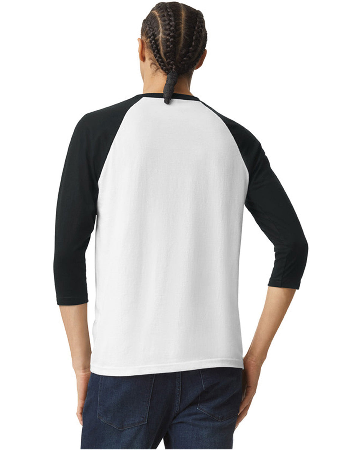 Unisex CVC Raglan T-Shirt - White/Black