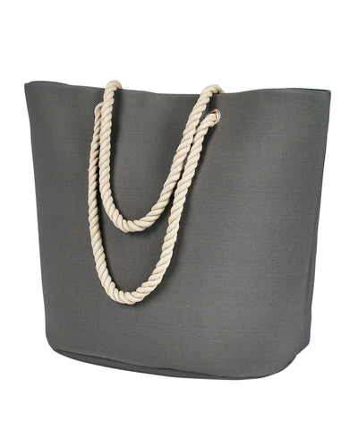 Polyester Canvas Rope Tote - Gray