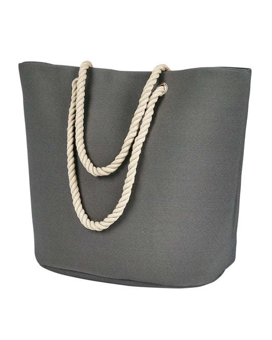 Polyester Canvas Rope Tote - Gray
