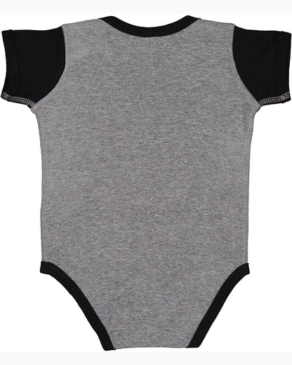 Infant Baby Rib Bodysuit - Granite Heather / Black
